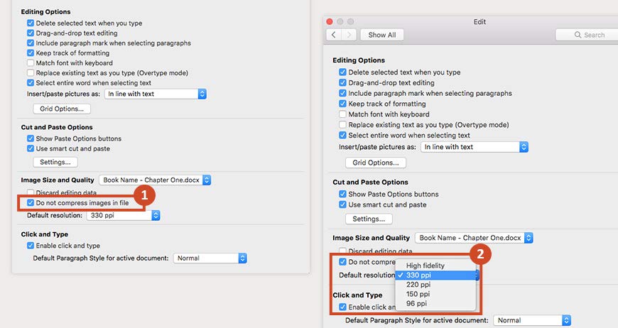 link your content page to the corresponding pages in an ebook in ms word for mac
